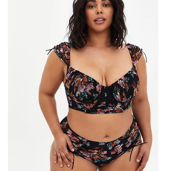 torrid Other - Torrid Black Floral Mesh Bralette Set